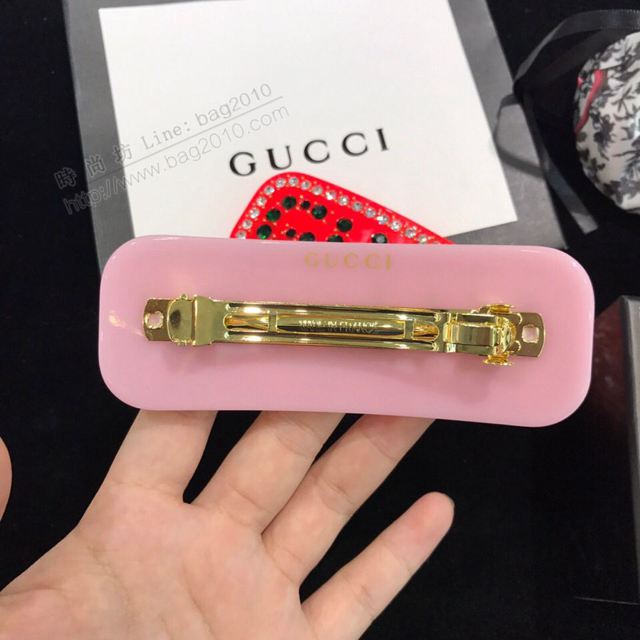 GUCCi飾品 古馳新款樹脂髮夾 Gucci水晶字母logo髮夾  zgbq1067